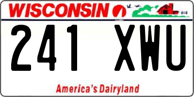 WI license plate 241XWU