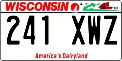 WI license plate 241XWZ