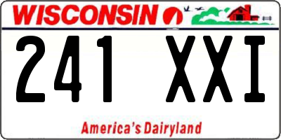 WI license plate 241XXI