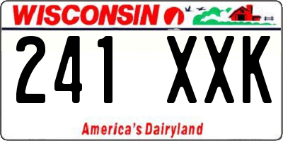 WI license plate 241XXK