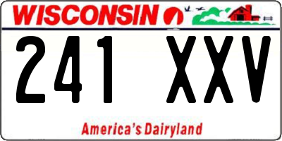 WI license plate 241XXV