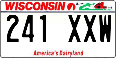 WI license plate 241XXW