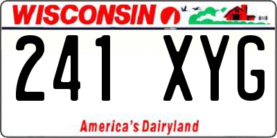 WI license plate 241XYG