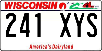 WI license plate 241XYS