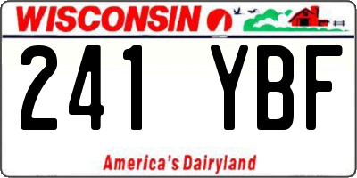 WI license plate 241YBF