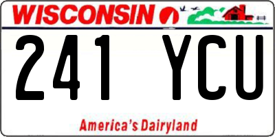 WI license plate 241YCU