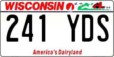 WI license plate 241YDS