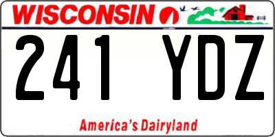 WI license plate 241YDZ
