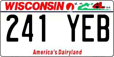 WI license plate 241YEB