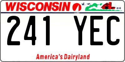 WI license plate 241YEC