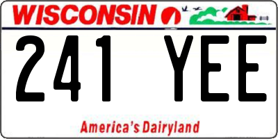 WI license plate 241YEE