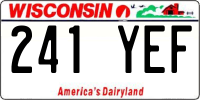 WI license plate 241YEF