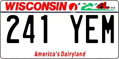 WI license plate 241YEM