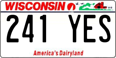 WI license plate 241YES