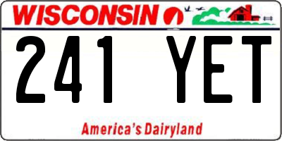 WI license plate 241YET