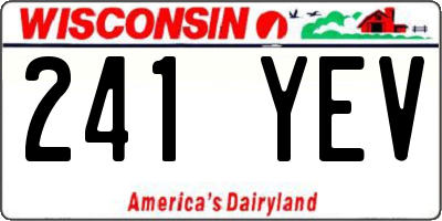 WI license plate 241YEV
