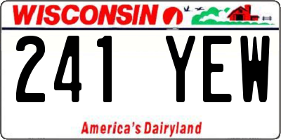 WI license plate 241YEW