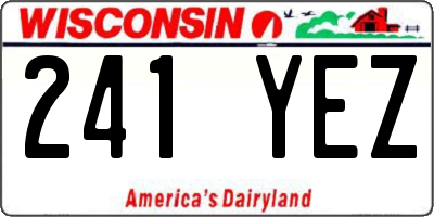 WI license plate 241YEZ