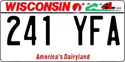 WI license plate 241YFA