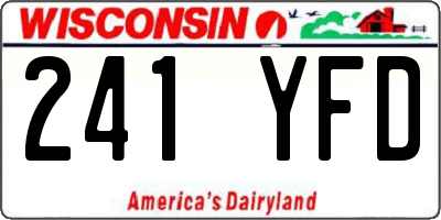 WI license plate 241YFD