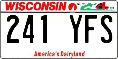 WI license plate 241YFS