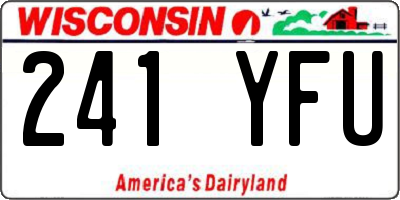 WI license plate 241YFU