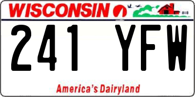 WI license plate 241YFW