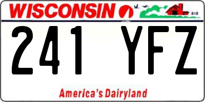 WI license plate 241YFZ