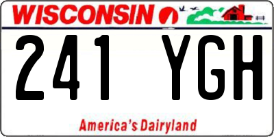 WI license plate 241YGH