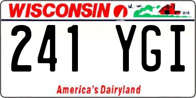 WI license plate 241YGI