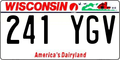 WI license plate 241YGV