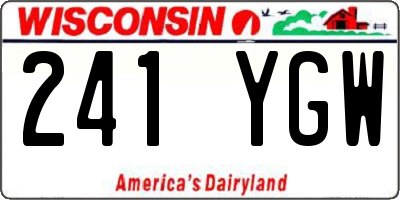 WI license plate 241YGW