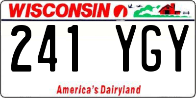 WI license plate 241YGY