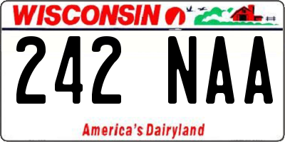 WI license plate 242NAA