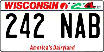 WI license plate 242NAB