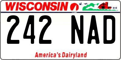 WI license plate 242NAD