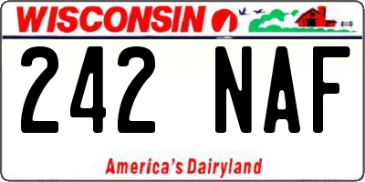 WI license plate 242NAF