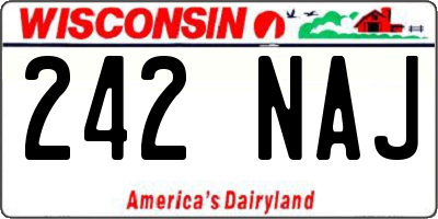 WI license plate 242NAJ