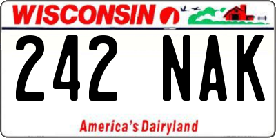 WI license plate 242NAK