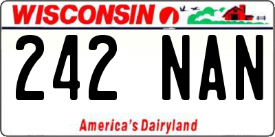 WI license plate 242NAN