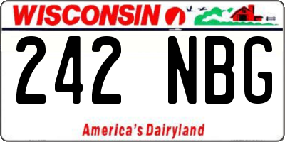 WI license plate 242NBG