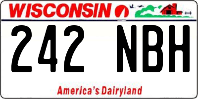 WI license plate 242NBH