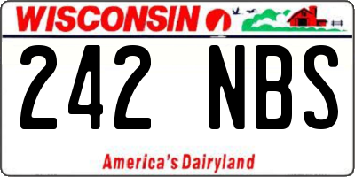 WI license plate 242NBS