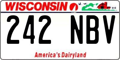 WI license plate 242NBV