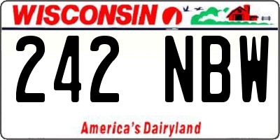 WI license plate 242NBW
