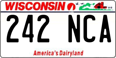 WI license plate 242NCA