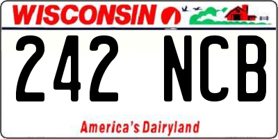 WI license plate 242NCB