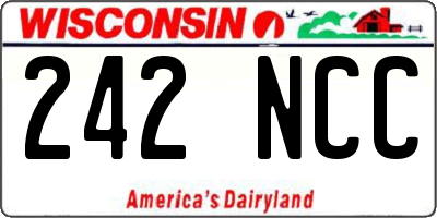 WI license plate 242NCC