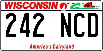 WI license plate 242NCD