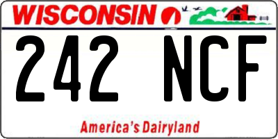 WI license plate 242NCF